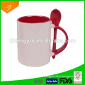 sublimation mug,ceramic mug with spoon,white ceramic mug